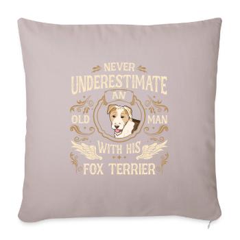 Fox Terrier Dog - Sofa pillowcase 17,3'' x 17,3'' (45 x 45 cm) - light taupe - Front