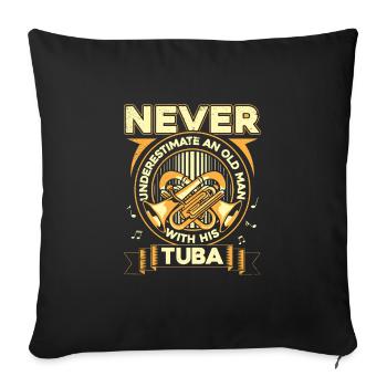Tuba Tubist - Sofa pillowcase 17,3'' x 17,3'' (45 x 45 cm) - black - Front