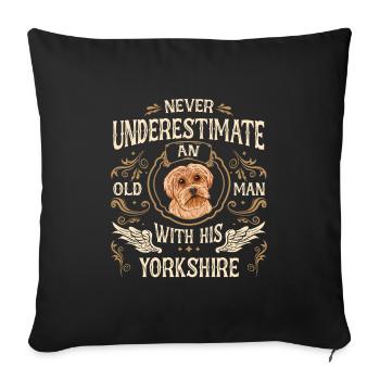 Chien Yorkshire Terrier - Housse de coussin décorative 45 x 45 cm - noir - Devant