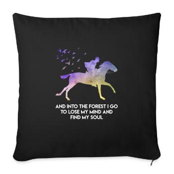Citation équestre Equestrian Horse Girls - Housse de coussin décorative 45 x 45 cm - noir - Devant