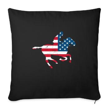 USA Rider Western Cowboy Rodeo - Housse de coussin décorative 45 x 45 cm - noir - Devant