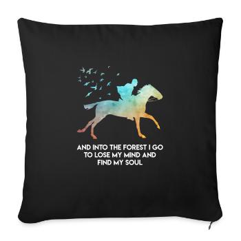 Citation équestre Equestrian Horse Girls - Housse de coussin décorative 45 x 45 cm - noir - Devant