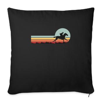 Horse Riding Rider Vintage - Housse de coussin décorative 45 x 45 cm - noir - Devant