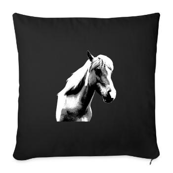 Horse Riding Pony Rider Horsegirl - Sofa pillowcase 17,3'' x 17,3'' (45 x 45 cm) - black - Front