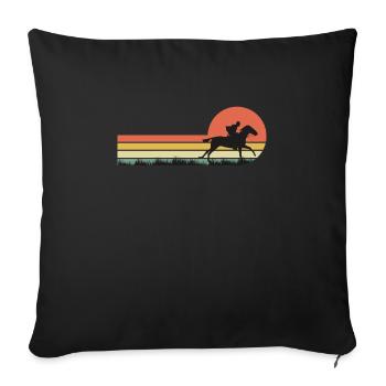 Horse Riding Rider Vintage - Housse de coussin décorative 45 x 45 cm - noir - Devant