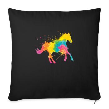 Sports équestres Art équestre Sport équestre Sport équestre - Housse de coussin décorative 45 x 45 cm - noir - Devant