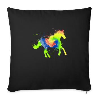 Sports équestres Art équestre Sport équestre Sport équestre - Housse de coussin décorative 45 x 45 cm - noir - Devant