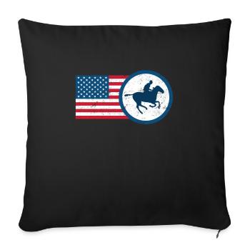USA Équitation USA Rider Usa Rider - Housse de coussin décorative 45 x 45 cm - noir - Devant