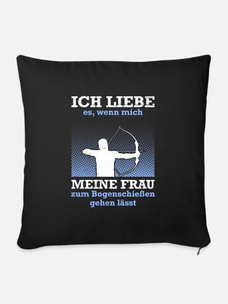 Ehemann Bogenschützen Papa Bogenschießen - Sofakissenbezug 45 x 45 cm - Schwarz
