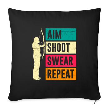 Visez à résoudre les jurons à nouveau Tir à l’arc - Housse de coussin décorative 45 x 45 cm - noir - Devant