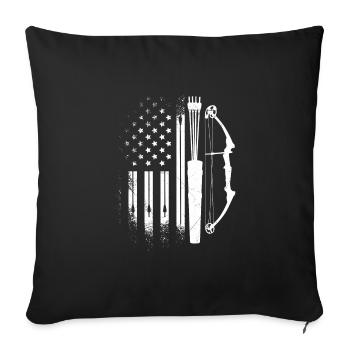 USA Bogenschießen US Flagge Bogenschütze - Sofakissenbezug 45 x 45 cm - Schwarz - Vorne