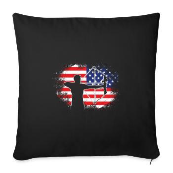 USA Bogenschießen US Flagge Bogenschütze - Sofakissenbezug 45 x 45 cm - Schwarz - Vorne