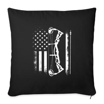 USA Bogenschießen US Flagge Bogenschütze - Sofakissenbezug 45 x 45 cm - Schwarz - Vorne