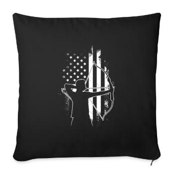 USA Archer America Longbow Archery - Sofa pillowcase 17,3'' x 17,3'' (45 x 45 cm) - black - Front