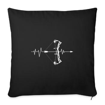 Archer Compound Bow Heartbeat ECG - Sofa pillowcase 17,3'' x 17,3'' (45 x 45 cm) - black - Front