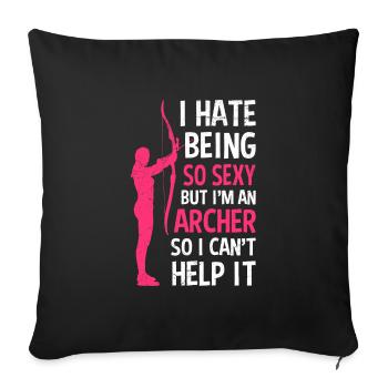 Sexy Archer Archery Dames - Housse de coussin décorative 45 x 45 cm - noir - Devant