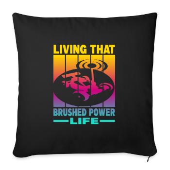 Vivre cette vie de pouvoir brossé - Housse de coussin décorative 45 x 45 cm - noir - Devant