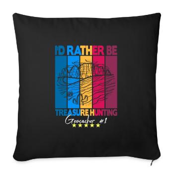 Geocaching Geocacher Dicton - Housse de coussin décorative 45 x 45 cm - noir - Devant