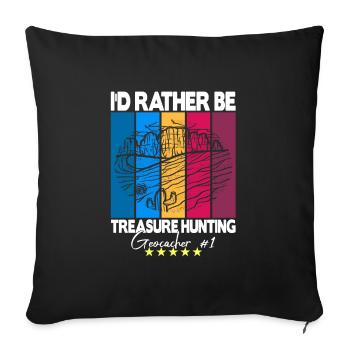 Geocaching Geocacher Dicton - Housse de coussin décorative 45 x 45 cm - noir - Devant