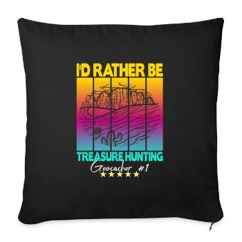 Geocaching Geocacher Dicton - Housse de coussin décorative 45 x 45 cm - noir - Devant