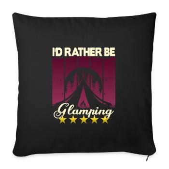 I'd rather be Glamping - Sofa pillowcase 17,3'' x 17,3'' (45 x 45 cm) - black - Front