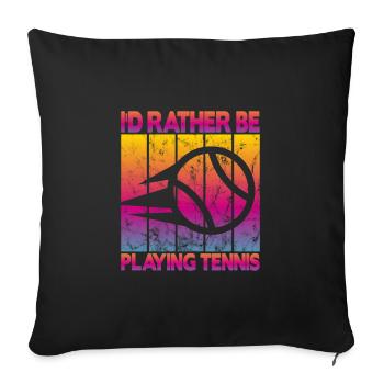 Je préfère jouer au tennis - Housse de coussin décorative 45 x 45 cm - noir - Devant