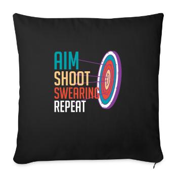 Aim Solve Curse Again Archery - Sofa pillowcase 17,3'' x 17,3'' (45 x 45 cm) - black - Front