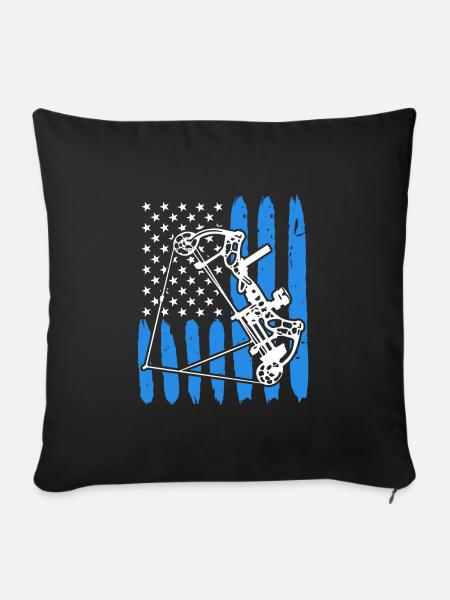 Compoundbogen Bogenschütze USA Bogenschießen - Sofakissenbezug 45 x 45 cm - Schwarz