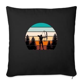 Vintage Archer Compound Bow Archery - Sofa pillowcase 17,3'' x 17,3'' (45 x 45 cm) - black - Front