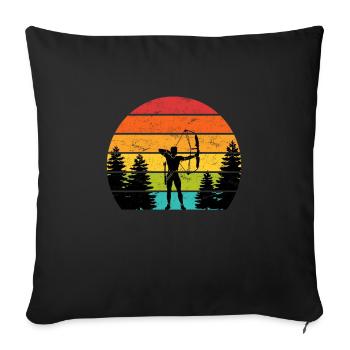 Vintage Archer Compound Bow Archery - Sofa pillowcase 17,3'' x 17,3'' (45 x 45 cm) - black - Front