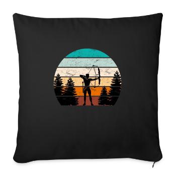 Vintage Archer Compound Bow Archery - Sofa pillowcase 17,3'' x 17,3'' (45 x 45 cm) - black - Front