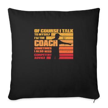 Entraîneur formateur - Housse de coussin décorative 45 x 45 cm - noir - Devant