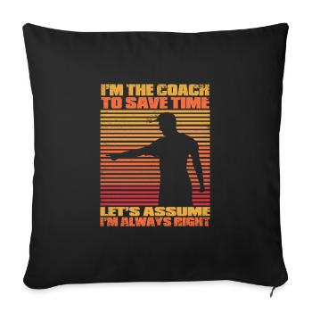 Entraîneur formateur - Housse de coussin décorative 45 x 45 cm - noir - Devant