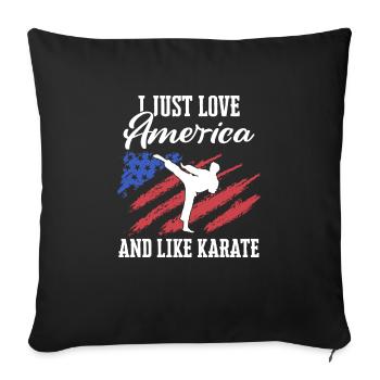 Karaté Karaté Combattant Arts Martiaux - Housse de coussin décorative 45 x 45 cm - noir - Devant