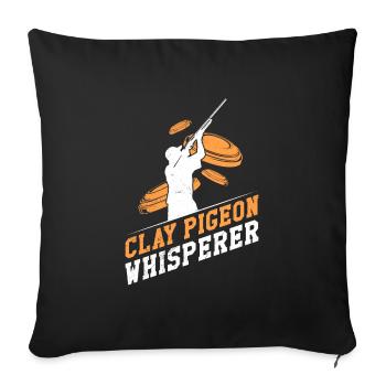Clay Pigeons Whispering Clay Pigeon Shooting - Sofa pillowcase 17,3'' x 17,3'' (45 x 45 cm) - black - Front