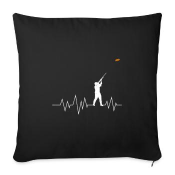 Tontaubenschießen Herzschlag Sport Schütze - Sofakissenbezug 45 x 45 cm - Schwarz - Vorne