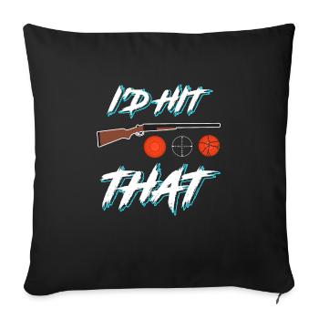 J’avais frappé ce pigeon d’argile tirant des tireurs sportifs - Housse de coussin décorative 45 x 45 cm - noir - Devant