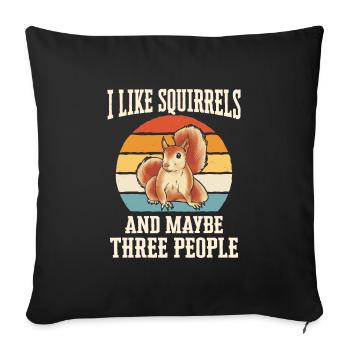 Squirrel Animal - Sofa pillowcase 17,3'' x 17,3'' (45 x 45 cm) - black - Front