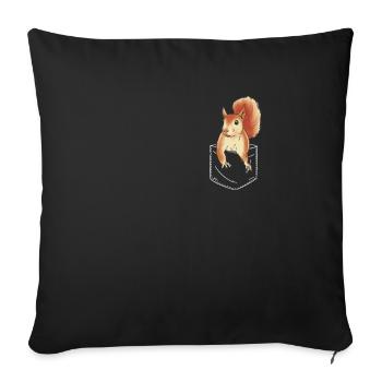 Squirrel Animal - Sofa pillowcase 17,3'' x 17,3'' (45 x 45 cm) - black - Front