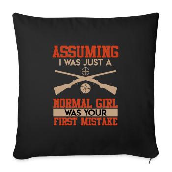 Tireur sportif féminin Shooting Shooter - Housse de coussin décorative 45 x 45 cm - noir - Devant