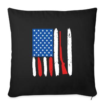 USA Shotgun Weapon Clay Pigeon Shooting - Sofa pillowcase 17,3'' x 17,3'' (45 x 45 cm) - black - Front