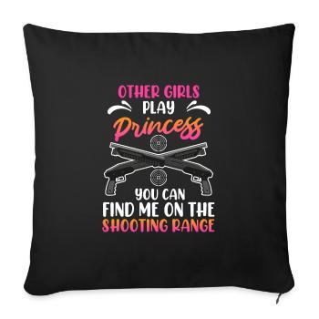 Vous pouvez me trouver sur le stand de tir des femmes - Housse de coussin décorative 45 x 45 cm - noir - Devant