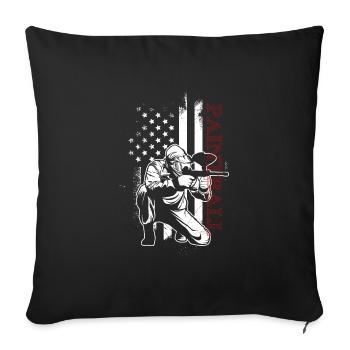 Paintball Player USA US Paintball - Sofa pillowcase 17,3'' x 17,3'' (45 x 45 cm) - black - Front