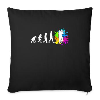 Paintball Evolution Paintballer - Sofa pillowcase 17,3'' x 17,3'' (45 x 45 cm) - black - Front