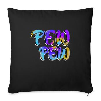 Pew Pew Paintballspieler Paintball - Sofakissenbezug 45 x 45 cm - Schwarz - Vorne