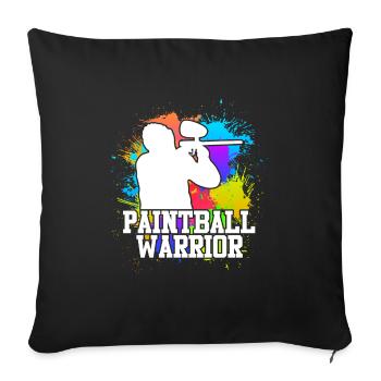 Paintball Warrior Paintballer - Sofa pillowcase 17,3'' x 17,3'' (45 x 45 cm) - black - Front