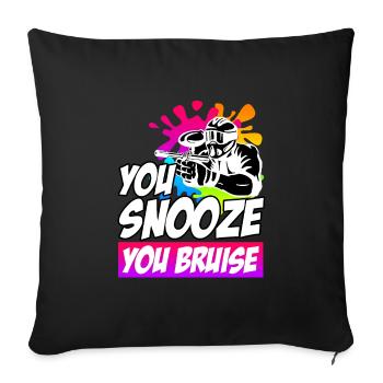 You Snooze you Bruise Paintball - Sofa pillowcase 17,3'' x 17,3'' (45 x 45 cm) - black - Front