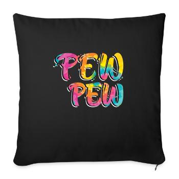 Pew Pew Paintballspieler Paintball - Sofakissenbezug 45 x 45 cm - Schwarz - Vorne