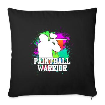 Paintball Warrior Paintballer - Sofa pillowcase 17,3'' x 17,3'' (45 x 45 cm) - black - Front