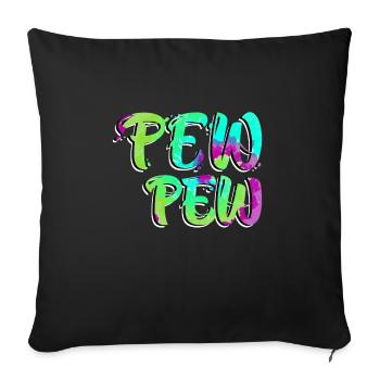 Pew Pew Paintballspieler Paintball - Sofakissenbezug 45 x 45 cm - Schwarz - Vorne